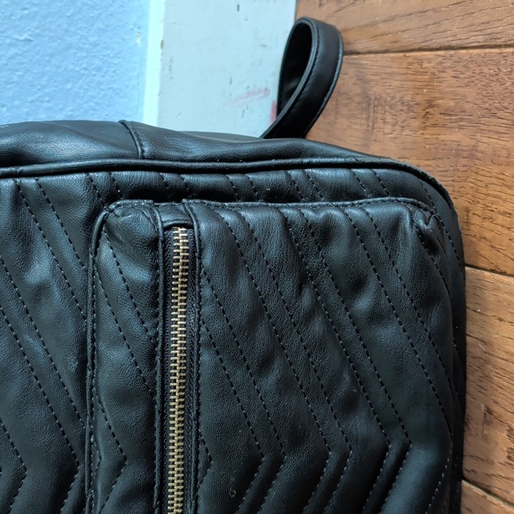Badgley Mischka Black Quilted Backpack - Picture 4 of 16